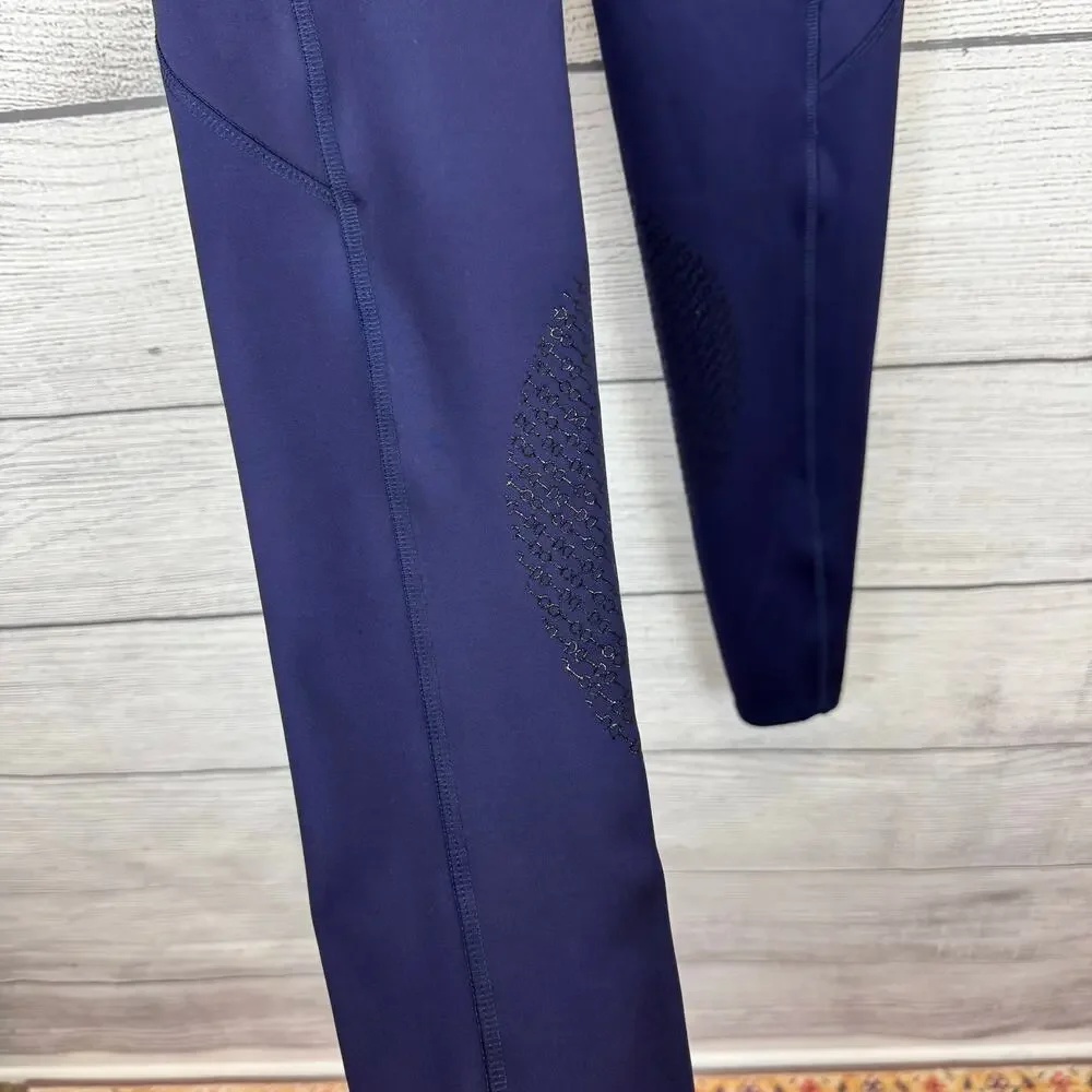 Dover Saddlery Girl's Stride Magna Navy Riding Thighs Leggings Size Large